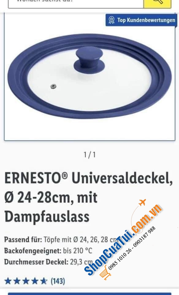 VUNG ĐA DI NĂNG  ERNESTO®, dùng cho mọi loại nồi, chảo size Ø 24 - 26- 28 cm -Tiện lợi!