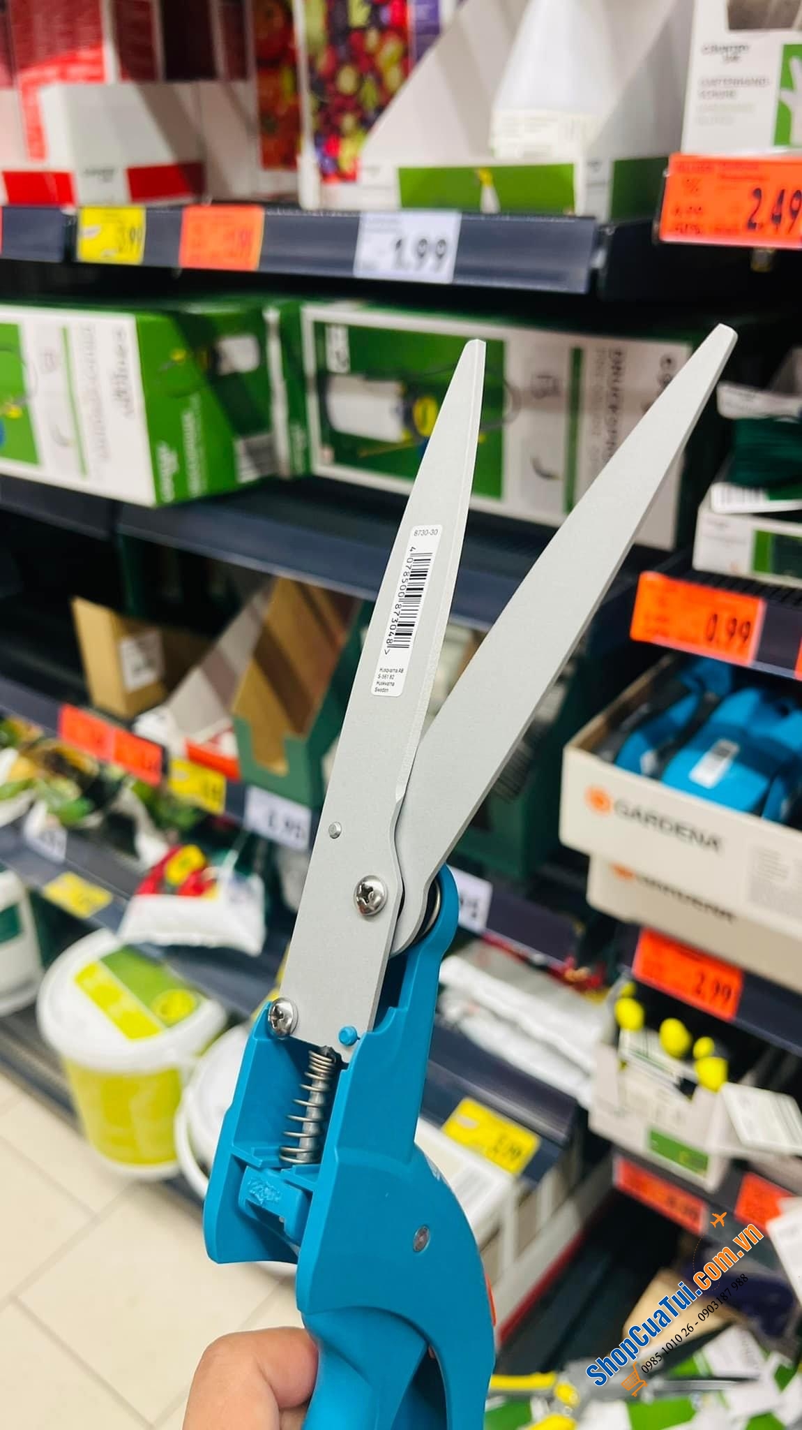 KÉO CẮT CỎ CẦM TAY GARDENA CLASSIC GRASS SHEARS.