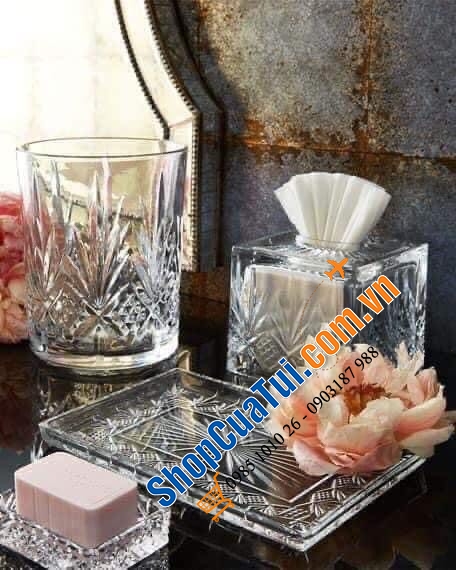 Hộp khăn giấy pha lê Dublin - Dublin Crystal Tissue Box - Hộp đựng giấy ăn siêu sang