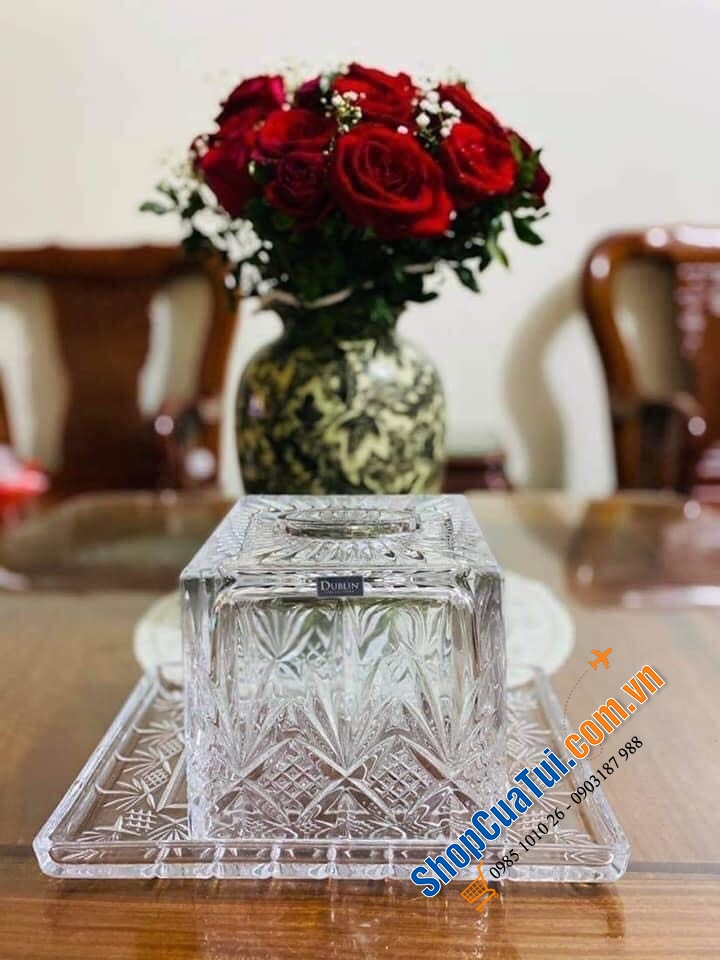 Hộp khăn giấy pha lê Dublin - Dublin Crystal Tissue Box - Hộp đựng giấy ăn siêu sang