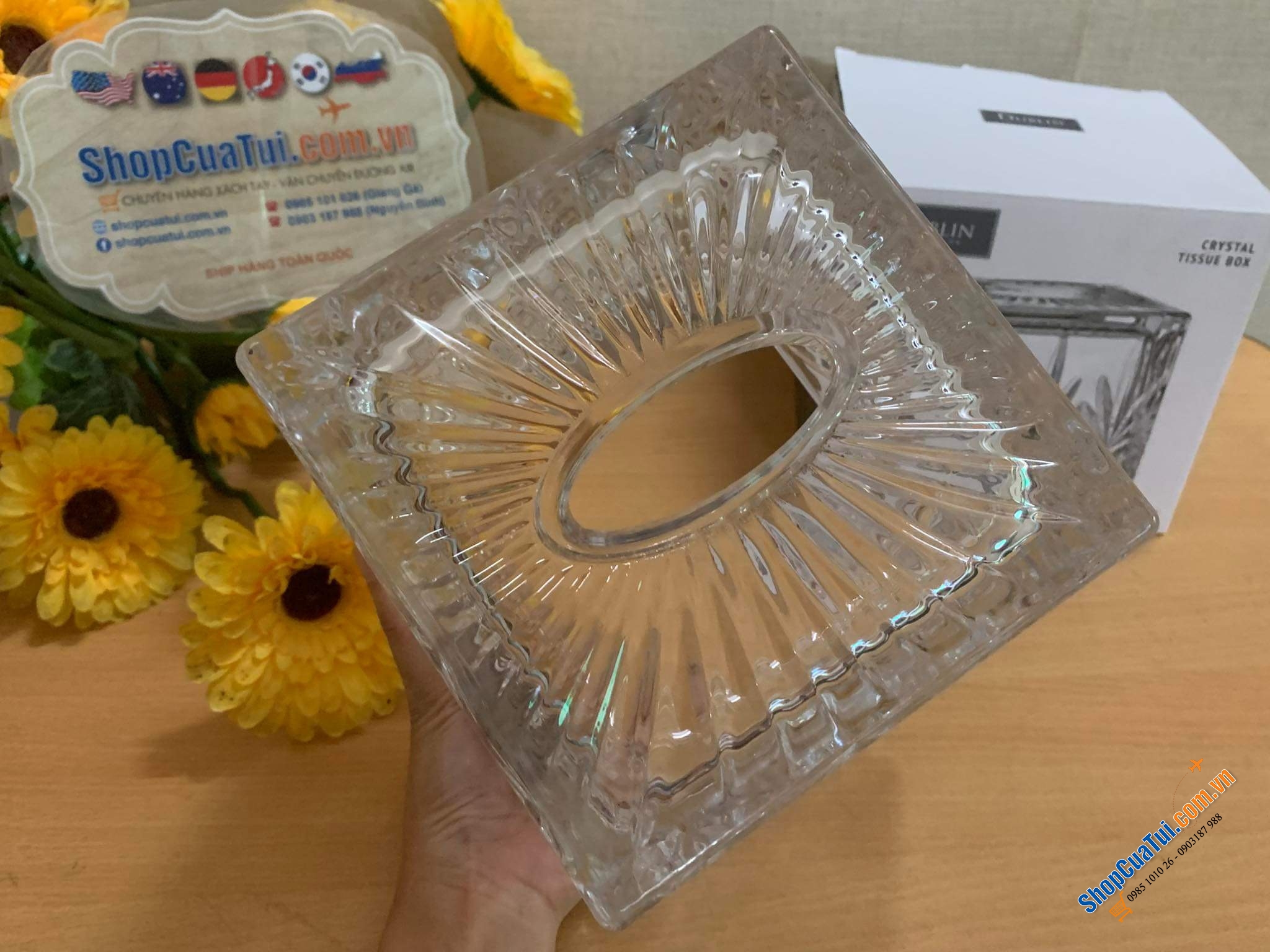 Hộp khăn giấy pha lê Dublin - Dublin Crystal Tissue Box - Hộp đựng giấy ăn siêu sang