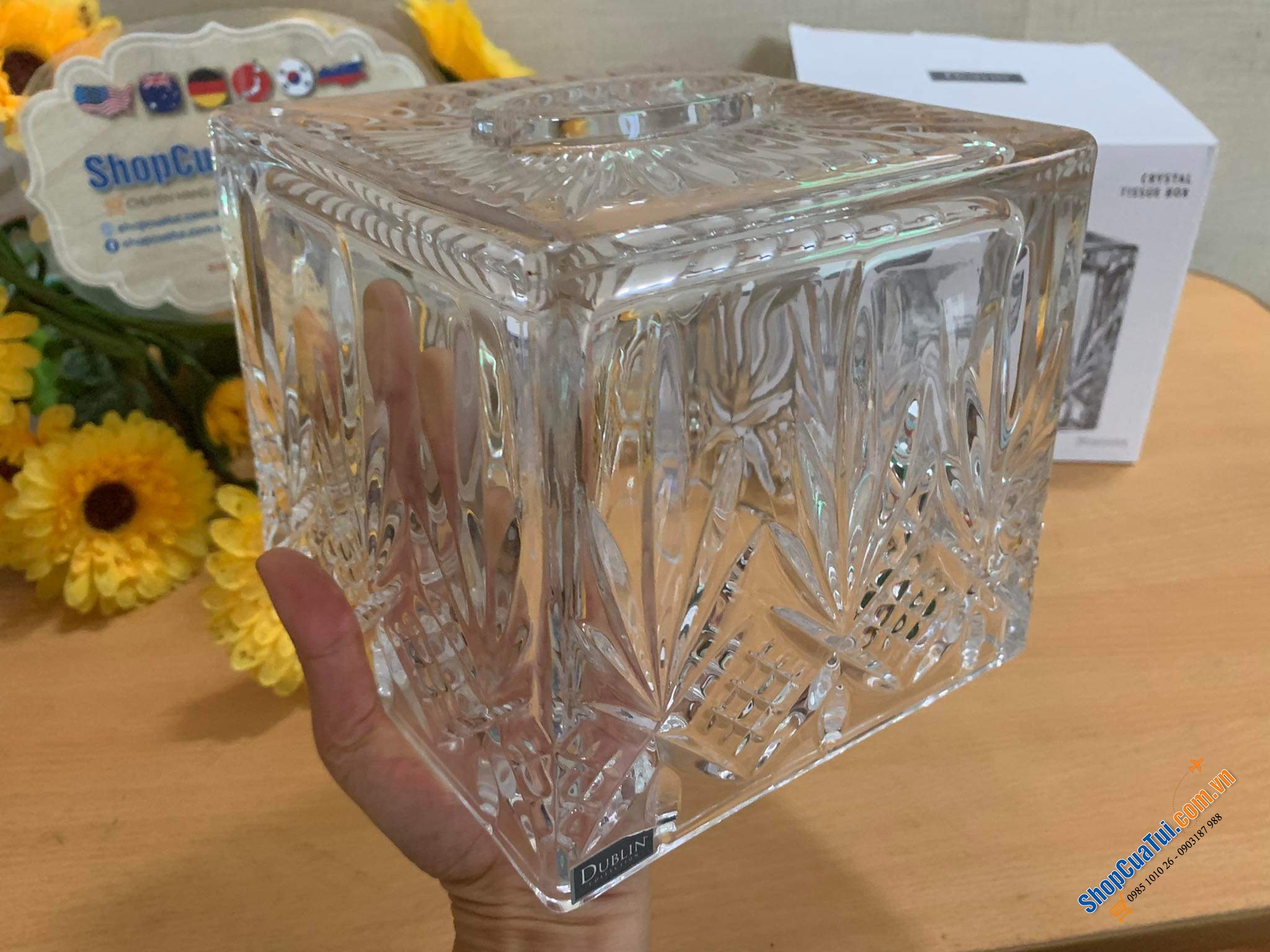 Hộp khăn giấy pha lê Dublin - Dublin Crystal Tissue Box - Hộp đựng giấy ăn siêu sang