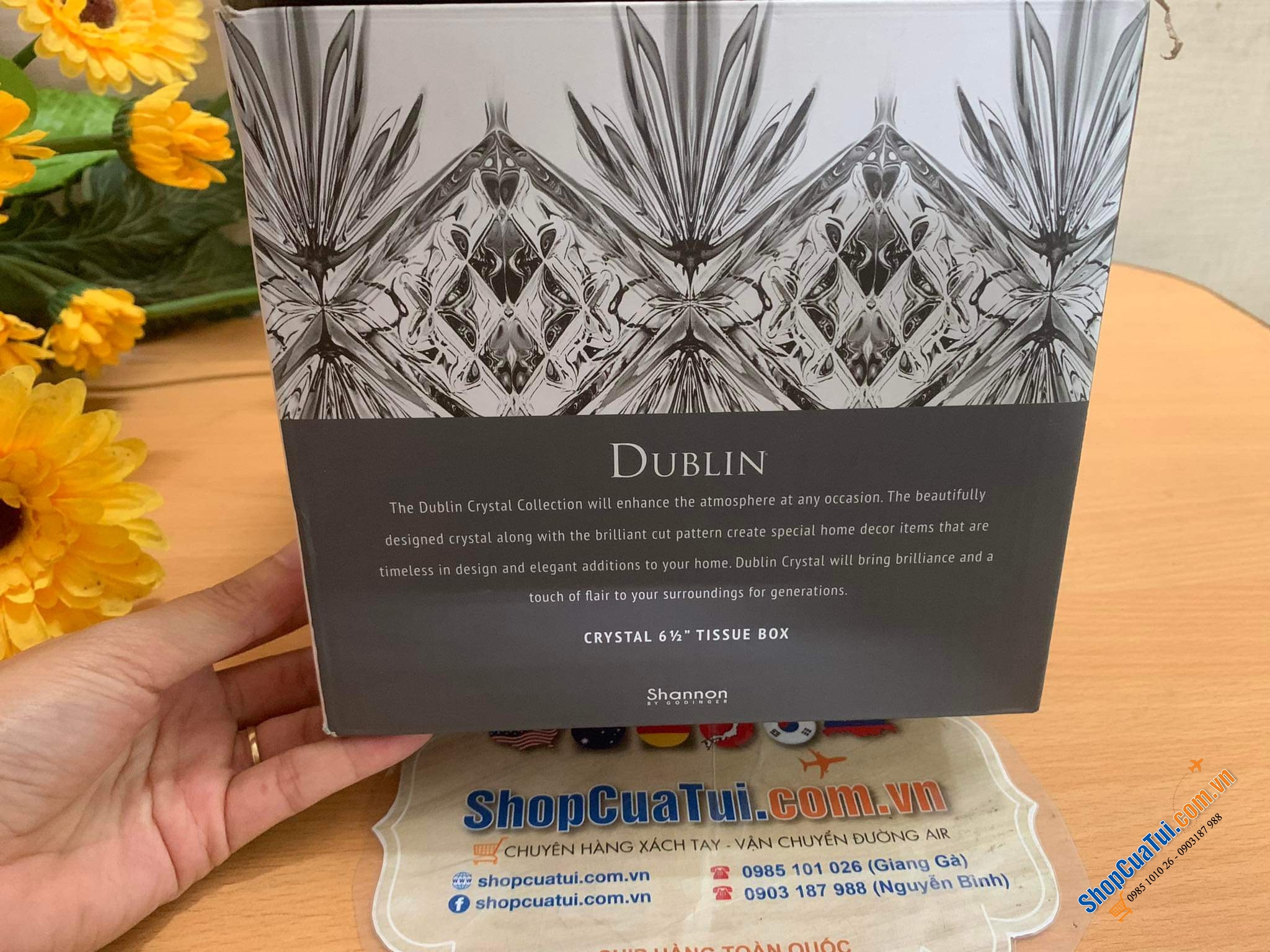 Hộp khăn giấy pha lê Dublin - Dublin Crystal Tissue Box - Hộp đựng giấy ăn siêu sang
