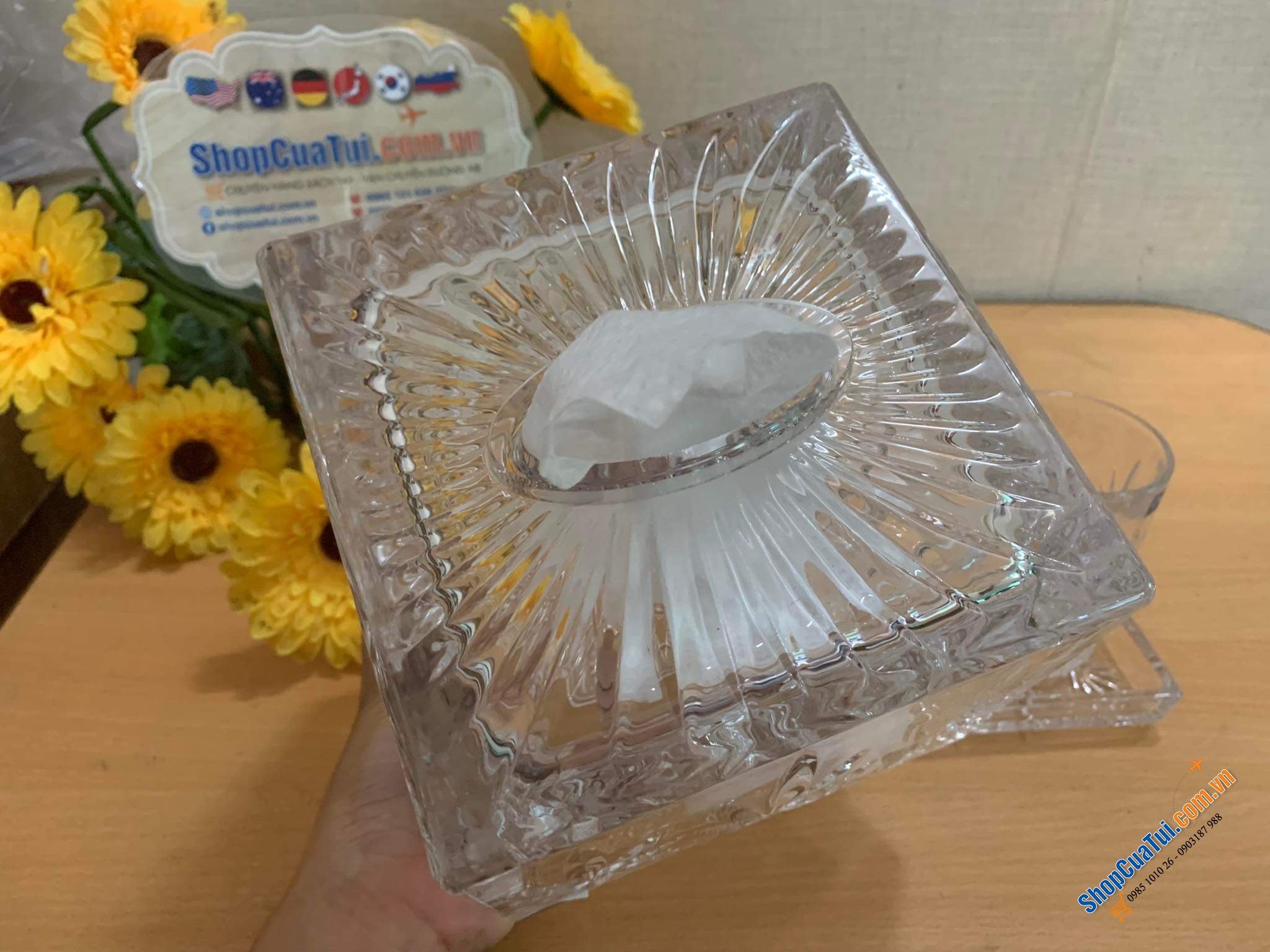 Hộp khăn giấy pha lê Dublin - Dublin Crystal Tissue Box - Hộp đựng giấy ăn siêu sang