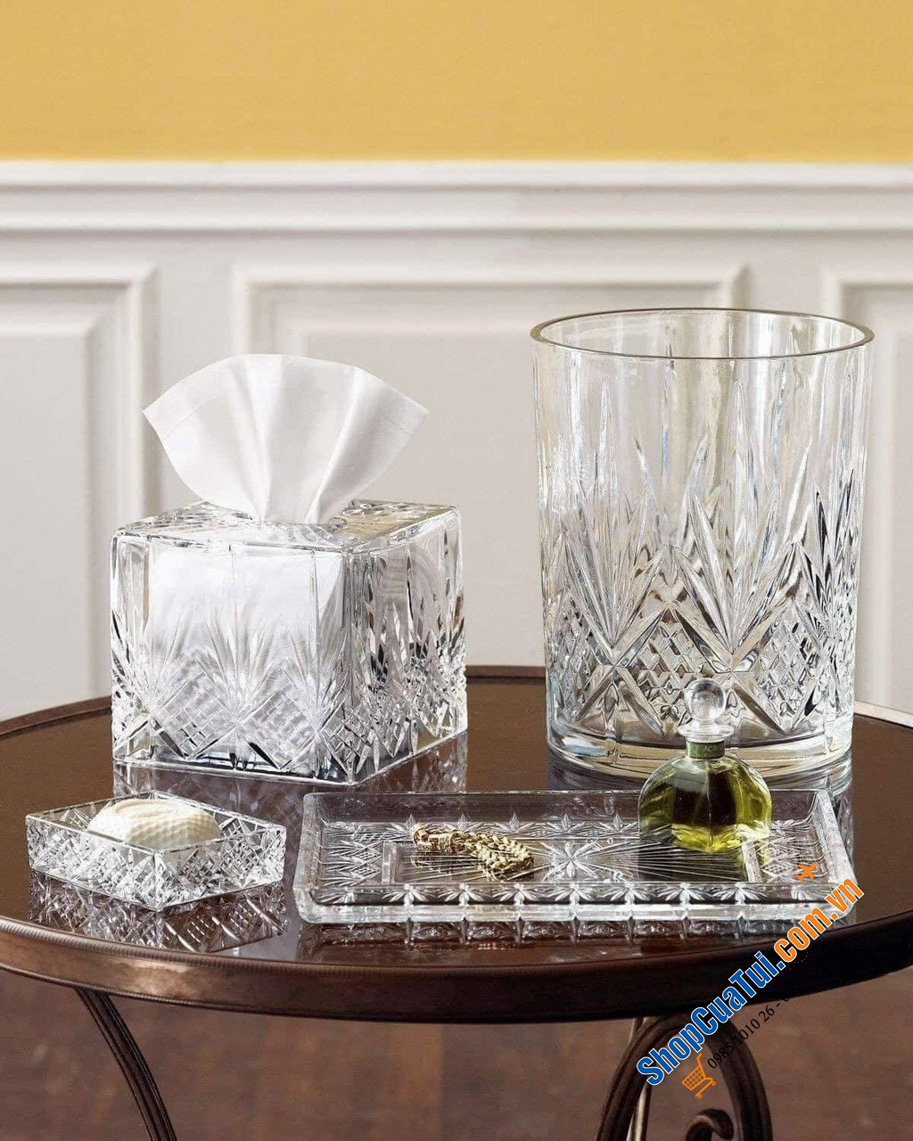 Hộp khăn giấy pha lê Dublin - Dublin Crystal Tissue Box - Hộp đựng giấy ăn siêu sang