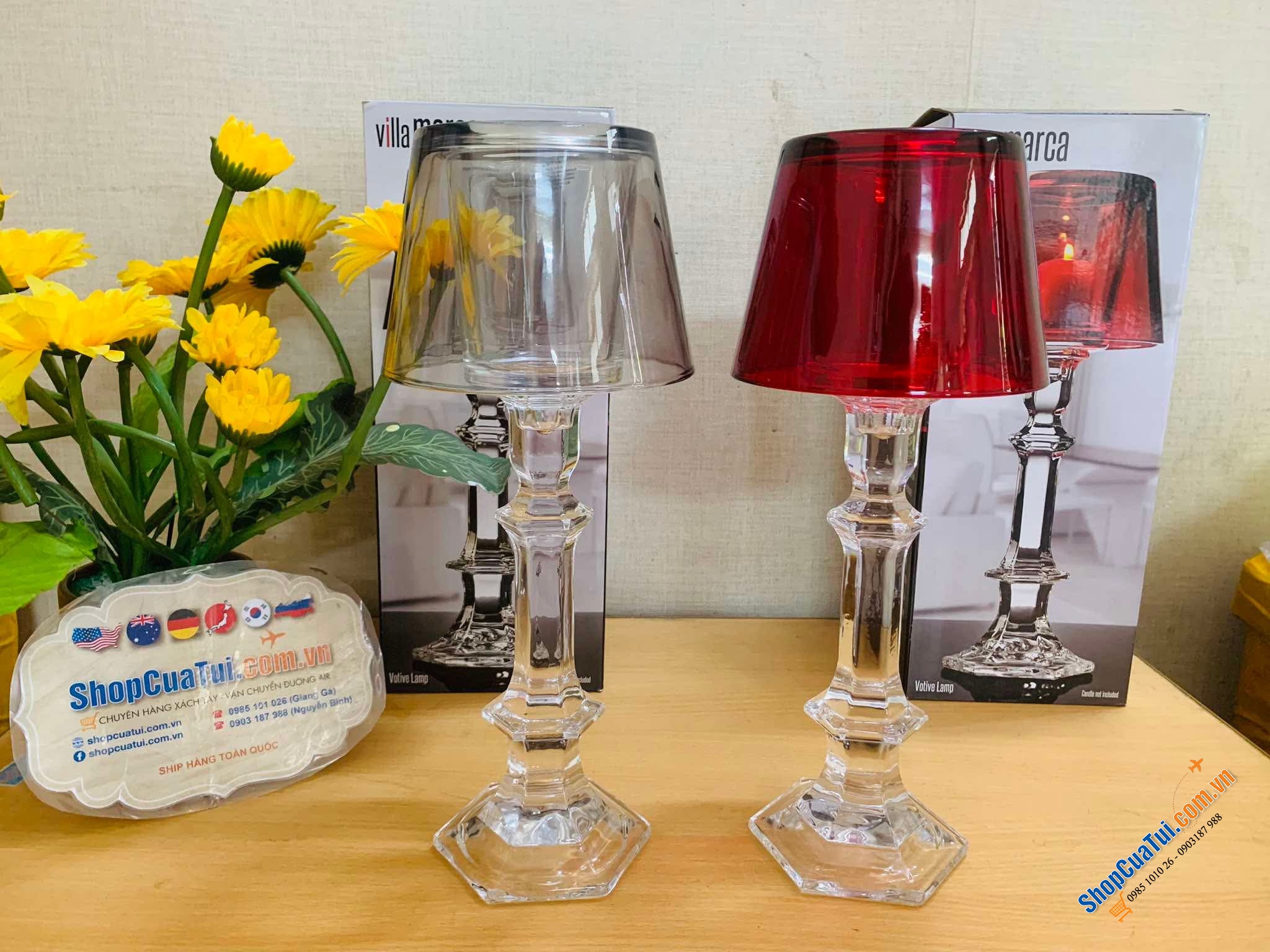 Đèn nến Dublin Candle Lamp with Glass Shade - Đèn nến Goldinger màu khói và màu đỏ siêu hot được thiết kế theo phong cách cổ điển tăng thêm vẻ sang trọng cho không gian sống