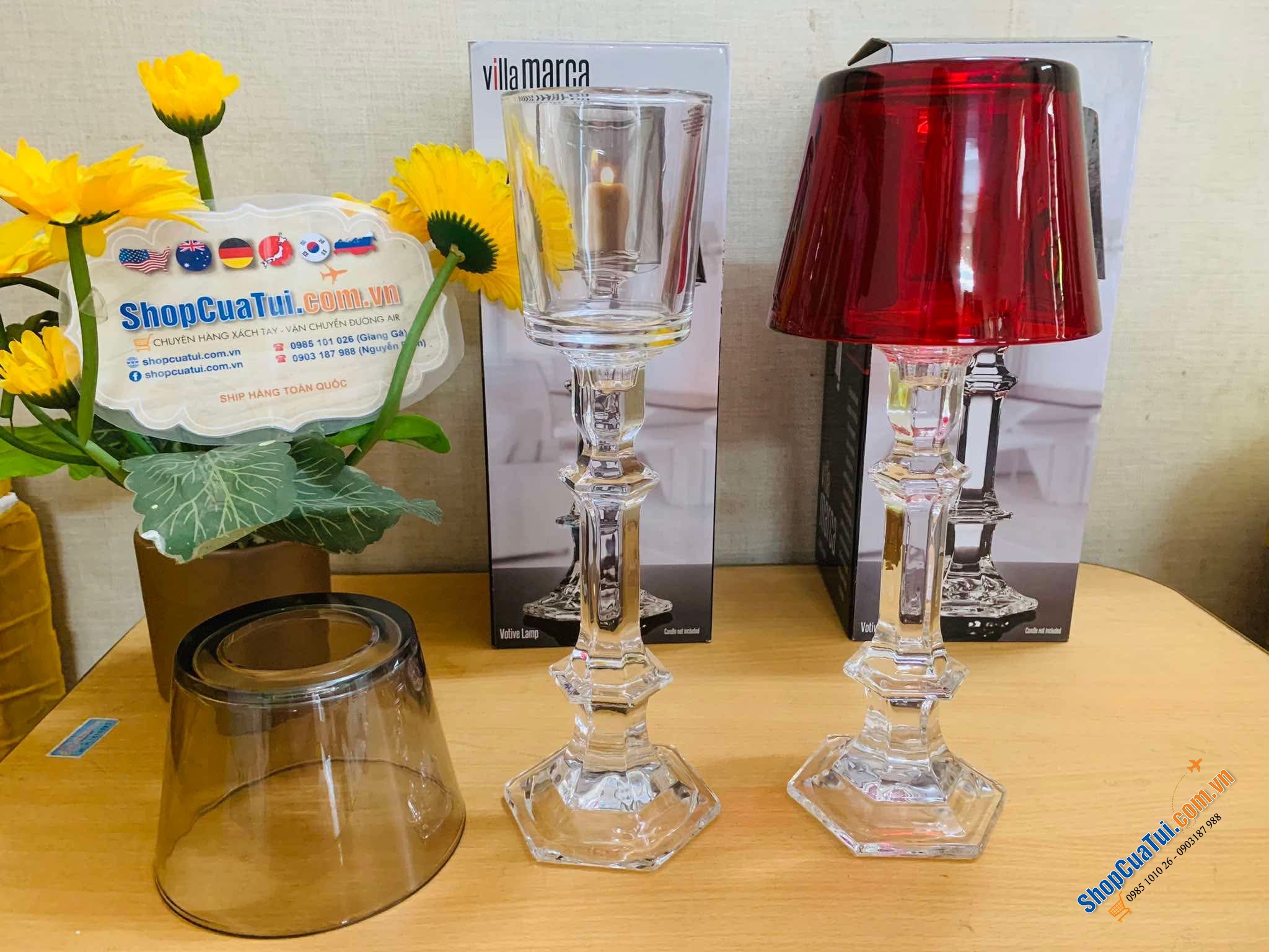 Đèn nến Dublin Candle Lamp with Glass Shade - Đèn nến Goldinger màu khói và màu đỏ siêu hot được thiết kế theo phong cách cổ điển tăng thêm vẻ sang trọng cho không gian sống