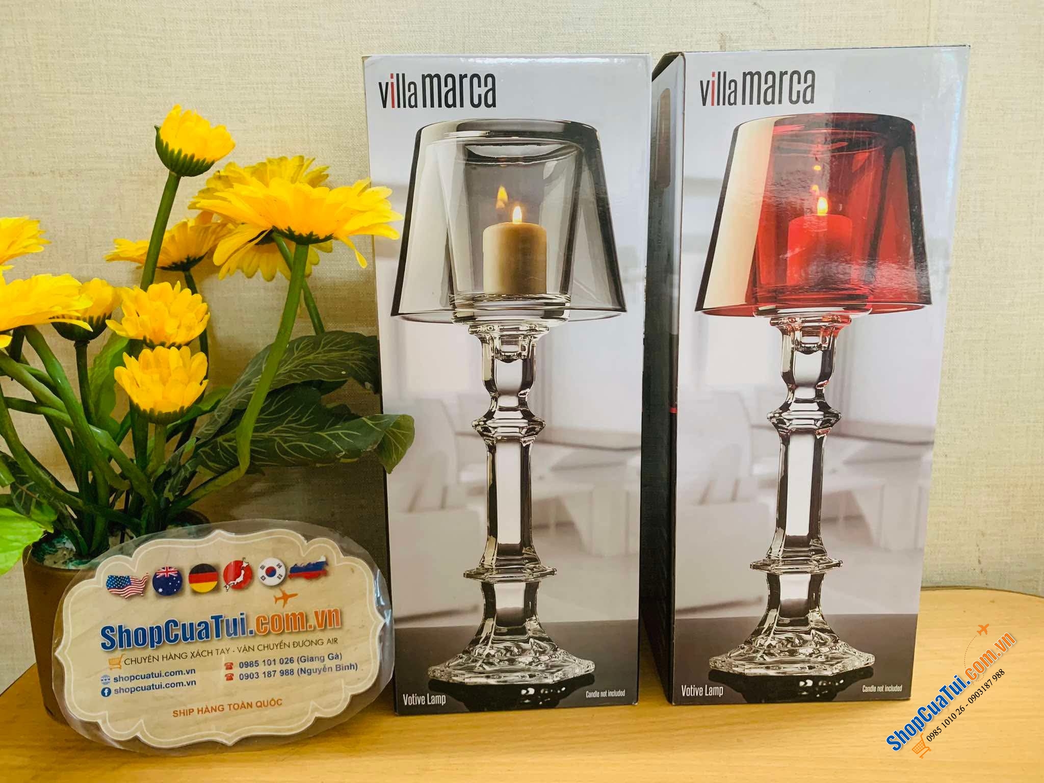 Đèn nến Dublin Candle Lamp with Glass Shade - Đèn nến Goldinger màu khói và màu đỏ siêu hot được thiết kế theo phong cách cổ điển tăng thêm vẻ sang trọng cho không gian sống