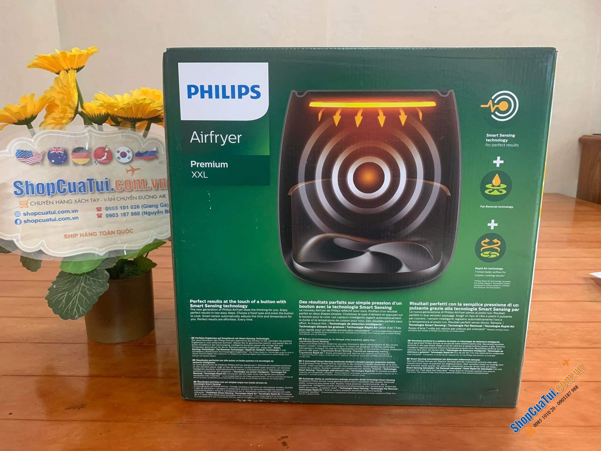 NỒI CHIÊN KHÔNG DẦU PHILIPS HD9870 tạo ra luồng không khí nhanh hơn bảy lần so với tốc độ dòng Philips Viva đáy phẳng nhờ công nghệ Rapid Air, giỏ nấu 7,3 lít vừa nguyên con gà