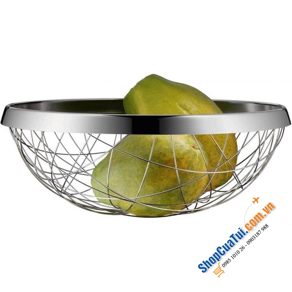 RỔ ĐỰNG, GIỎ HOA QUẢ WMF LOUNGE 30cm - Những sợi thép tưởng chừng cứng nhắc thành mềm mại, căng đọng nghệ thuật - Rổ lưới inox WMF Korb Chaos Lounge Living