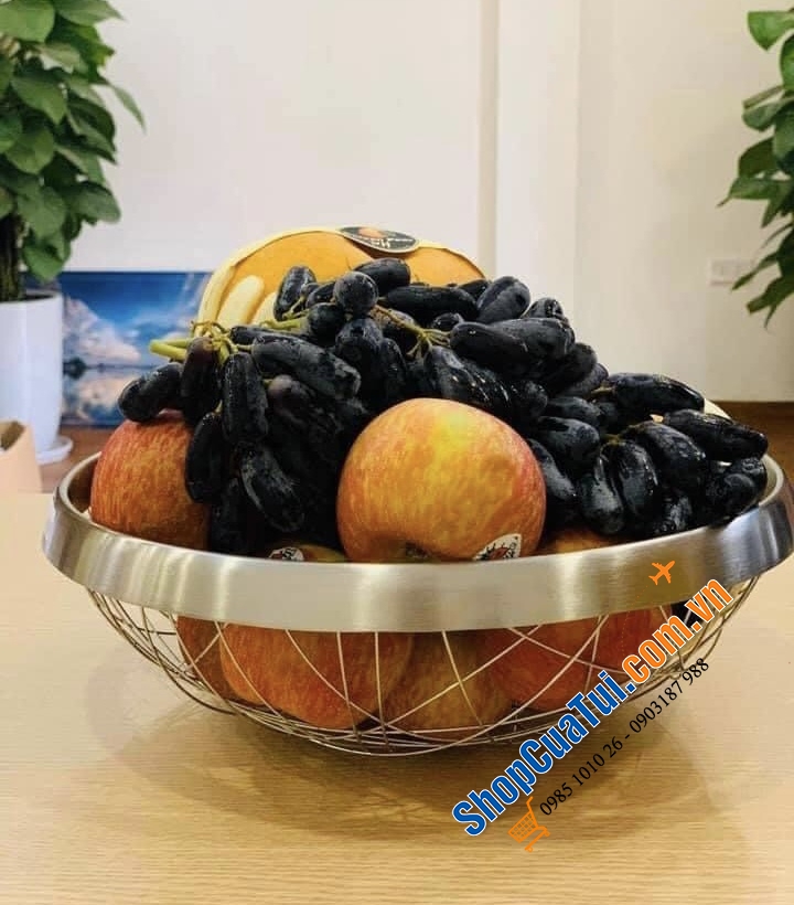 RỔ ĐỰNG, GIỎ HOA QUẢ WMF LOUNGE 30cm - Những sợi thép tưởng chừng cứng nhắc thành mềm mại, căng đọng nghệ thuật - Rổ lưới inox WMF Korb Chaos Lounge Living