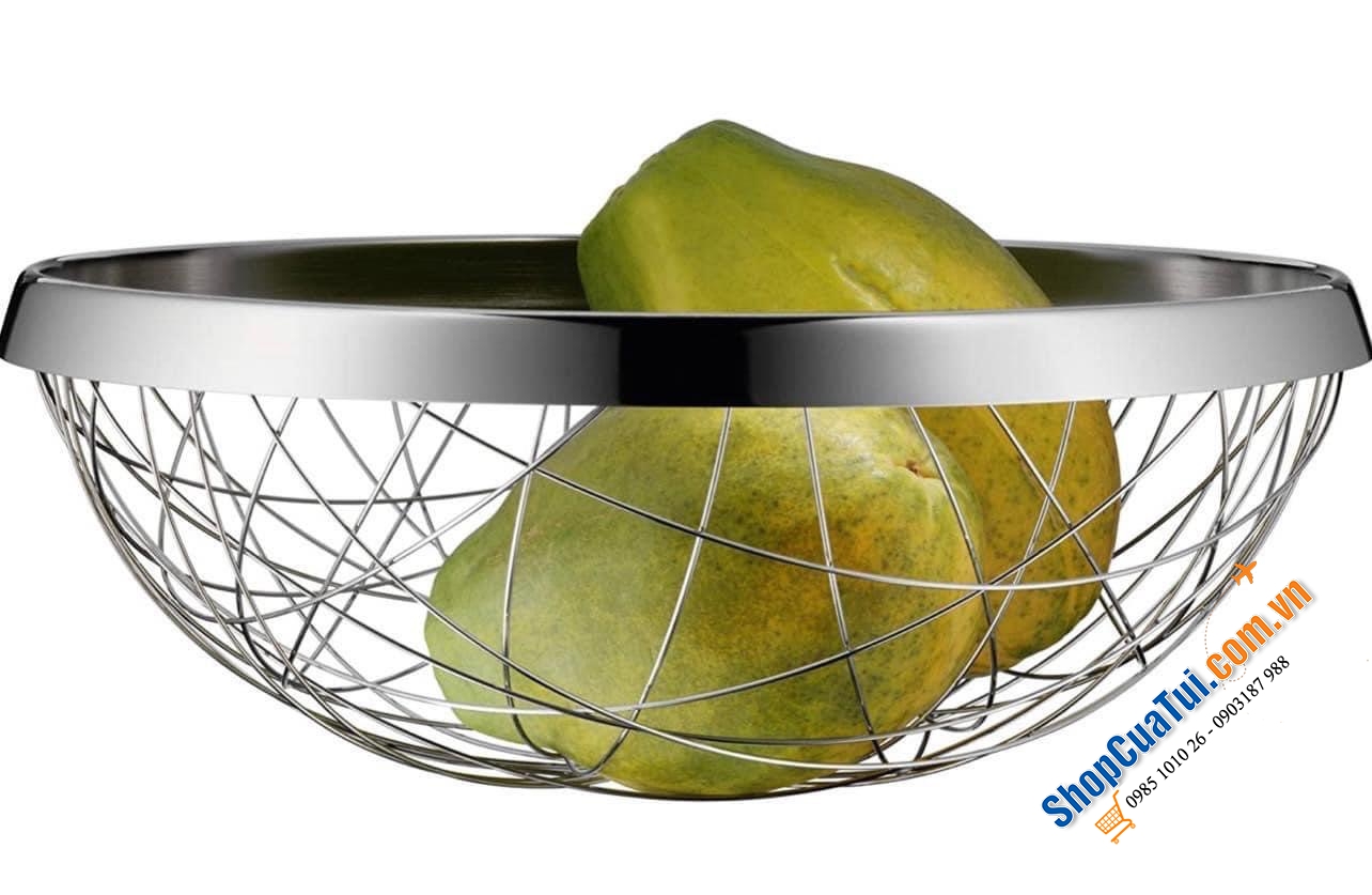 RỔ ĐỰNG, GIỎ HOA QUẢ WMF LOUNGE 30cm - Những sợi thép tưởng chừng cứng nhắc thành mềm mại, căng đọng nghệ thuật - Rổ lưới inox WMF Korb Chaos Lounge Living