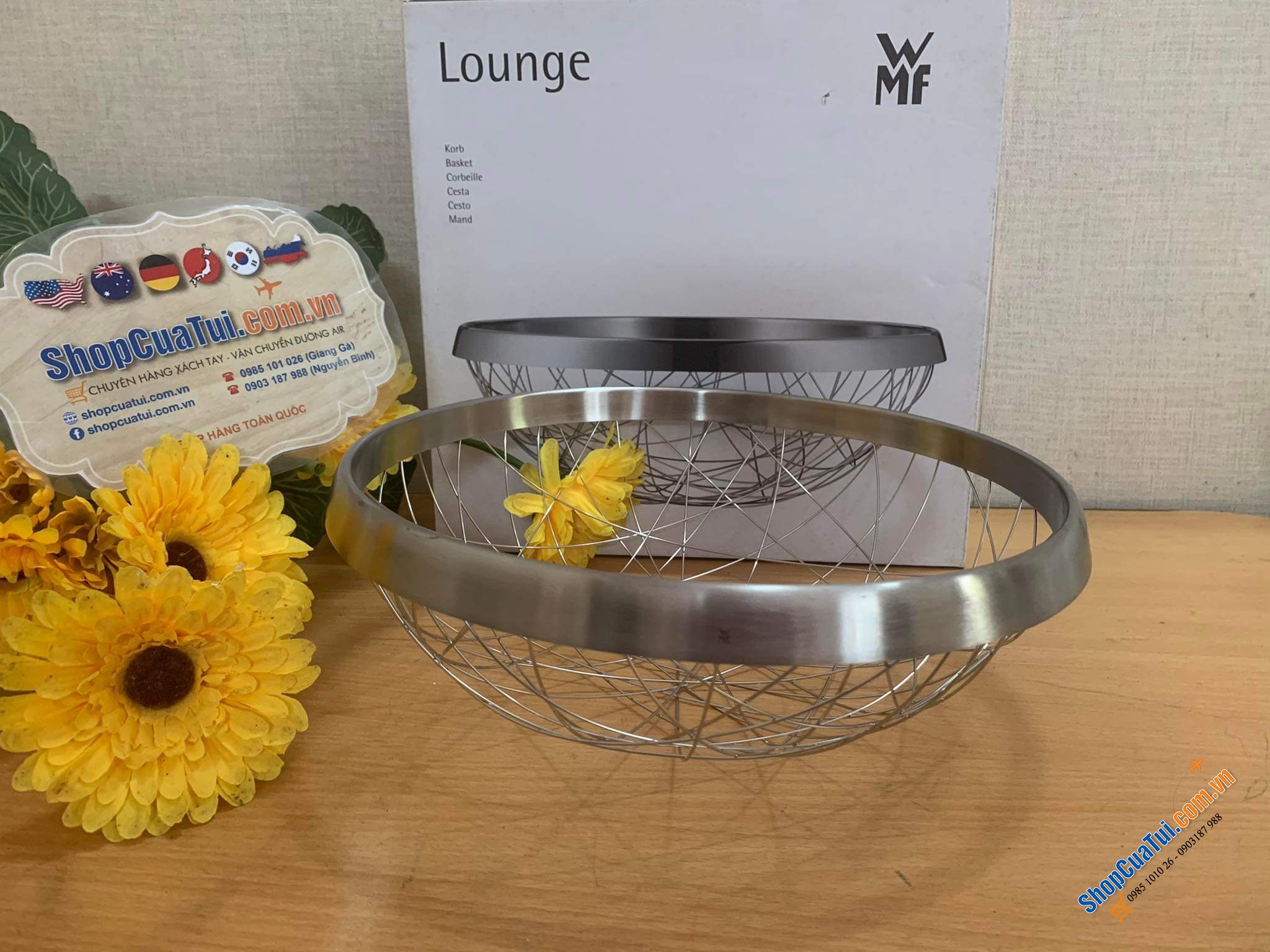 RỔ ĐỰNG, GIỎ HOA QUẢ WMF LOUNGE 30cm - Những sợi thép tưởng chừng cứng nhắc thành mềm mại, căng đọng nghệ thuật - Rổ lưới inox WMF Korb Chaos Lounge Living