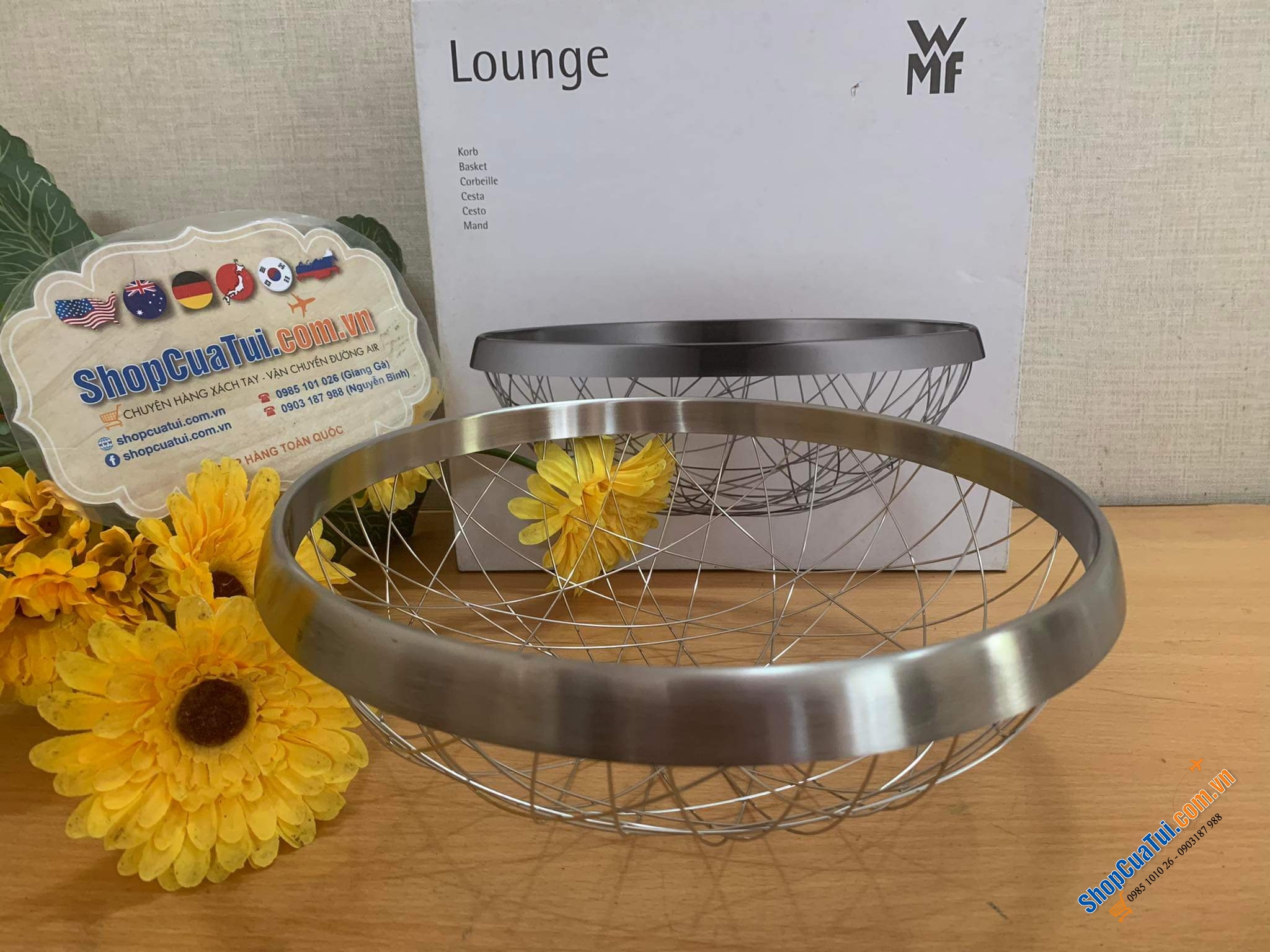 RỔ ĐỰNG, GIỎ HOA QUẢ WMF LOUNGE 30cm - Những sợi thép tưởng chừng cứng nhắc thành mềm mại, căng đọng nghệ thuật - Rổ lưới inox WMF Korb Chaos Lounge Living