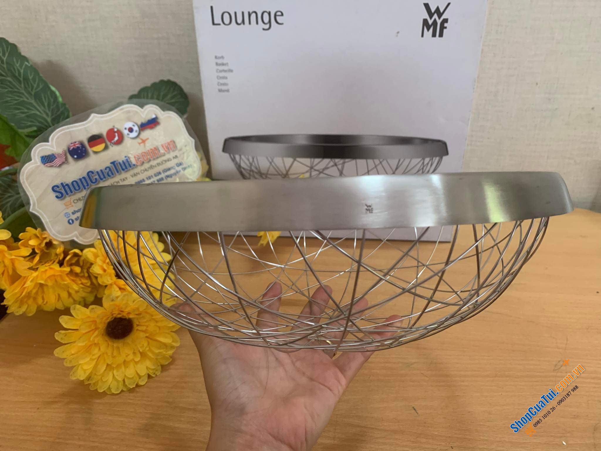 RỔ ĐỰNG, GIỎ HOA QUẢ WMF LOUNGE 30cm - Những sợi thép tưởng chừng cứng nhắc thành mềm mại, căng đọng nghệ thuật - Rổ lưới inox WMF Korb Chaos Lounge Living