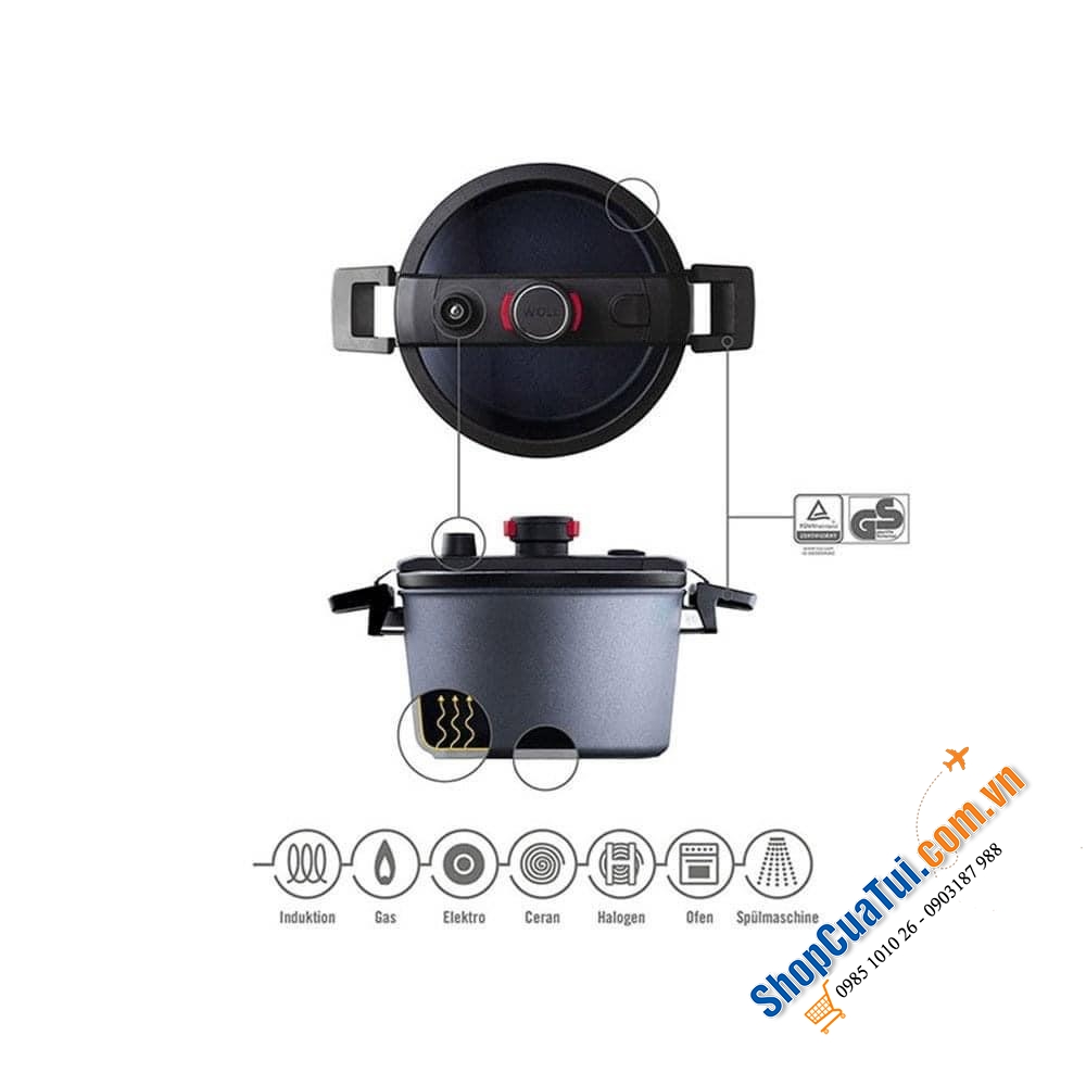 Nồi Áp Suất Woll 120-1DALI Size 20cm 3L.
