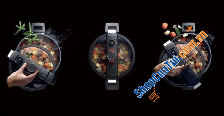 Nồi Áp Suất Woll 120-1DALI Size 20cm 3L, MADE IN GERMANY - truyền nhiệt nhanh, phù hợp với nhiều loại bếp: Bếp từ, bếp hồng ngoại, bếp Halogen, bếp gas, lò nướng,...