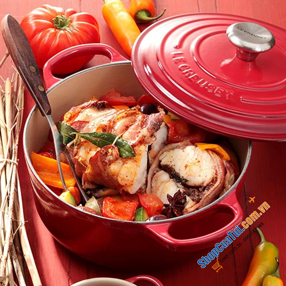 NỒI Le Creuset 20 cm màu ĐỎ.