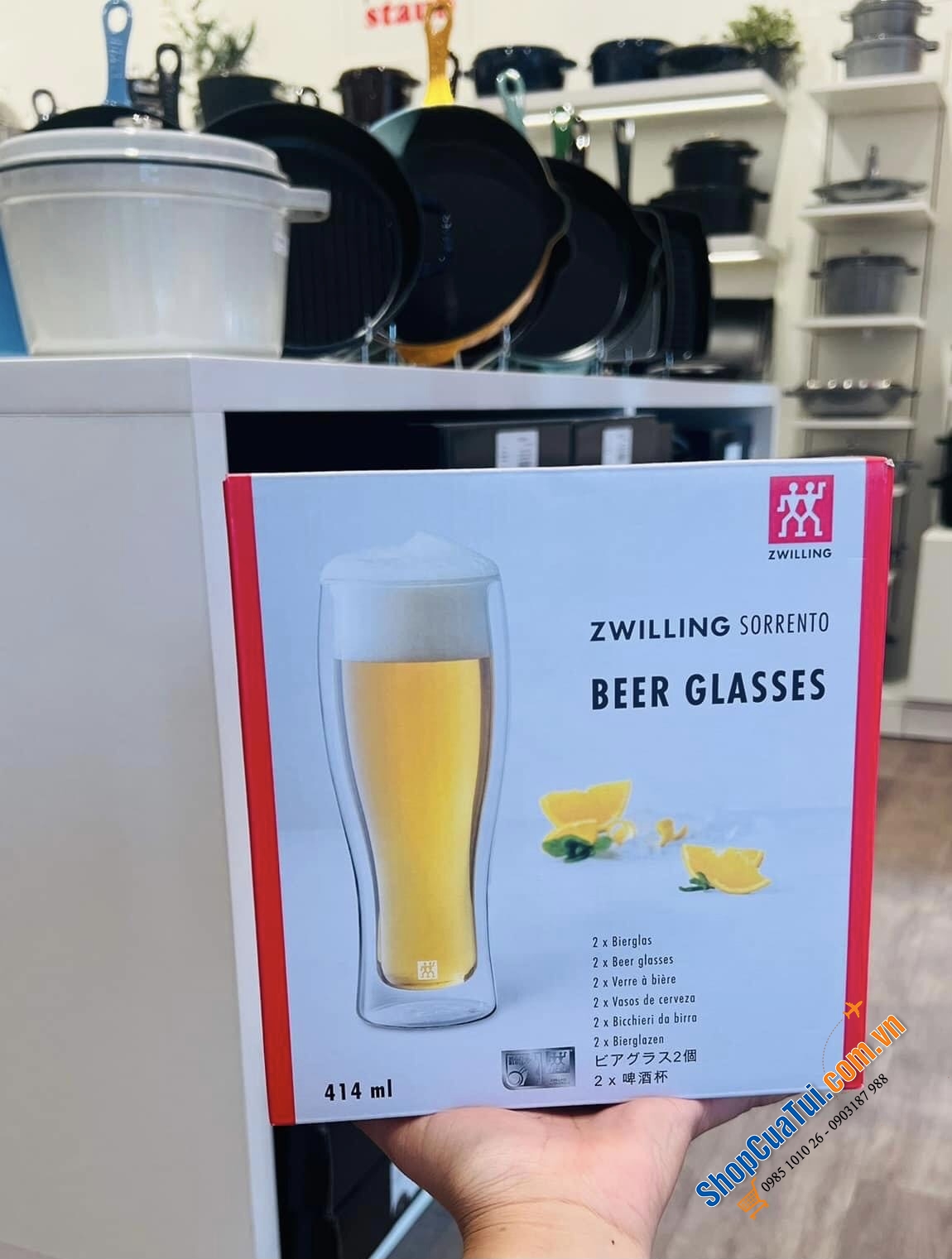 Cốc 2 thành uống bia Zwillimg 414ml.