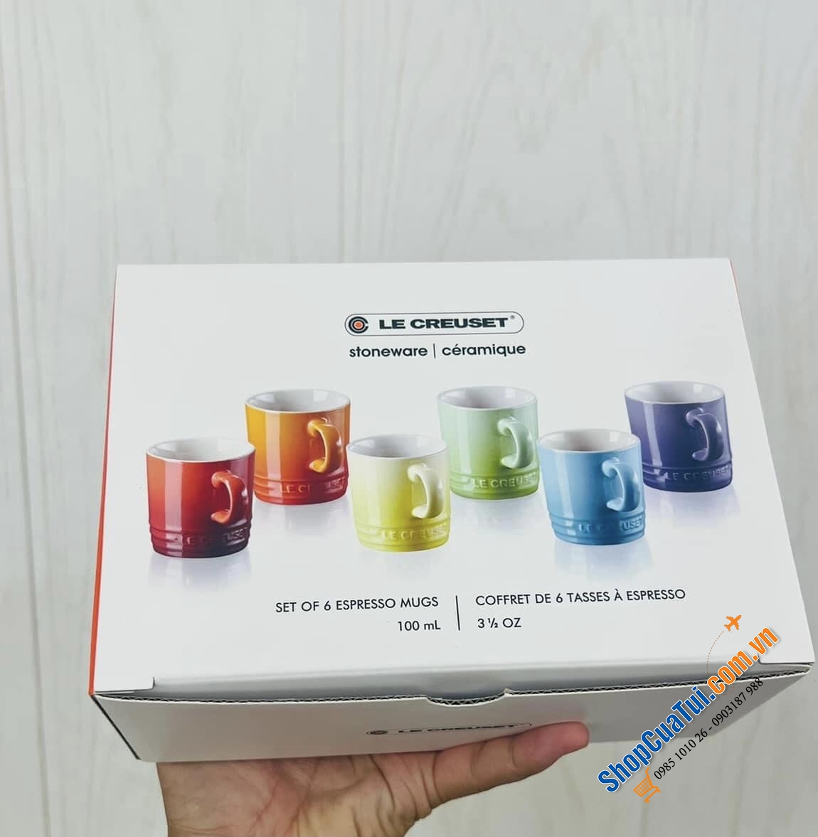 Bộ 6 cốc espresso 100ml Le creuset sắc màu cầu vồng siêu xinh.