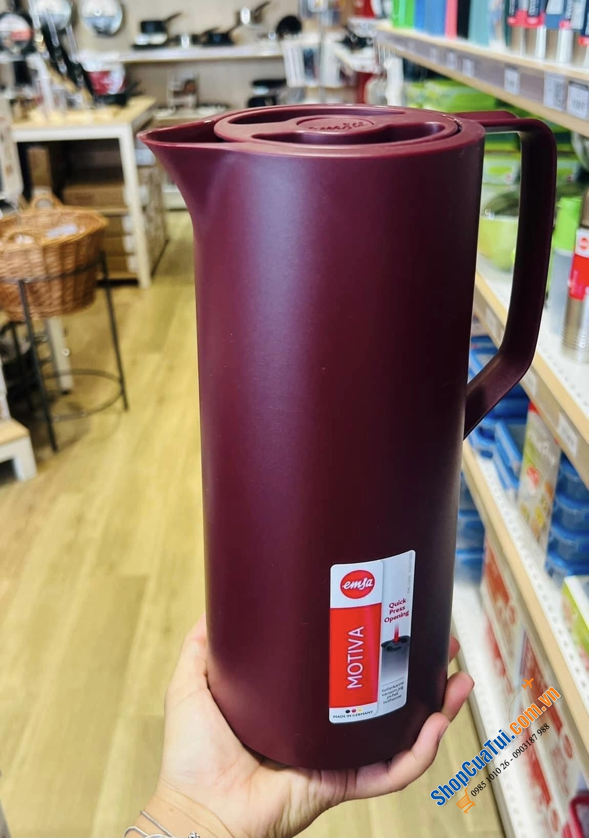 BÌNH GIỮ NHIỆT EMSA MOTIVA 1L - Made in Germany.