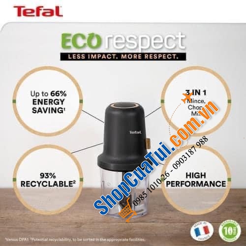 Máy xay Tefal ECO RESPECT NOIR MQ80E838 Made in France.