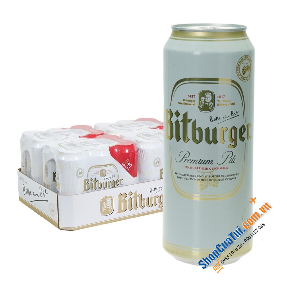 THÙNG 24 LON BIA TƯƠI BITBURGER PREMIUM PILS 500ml - MÙI VỊ ĐẬM ĐÀ, BIA TƯƠI HÀNG ĐẦU CỦA ĐỨC