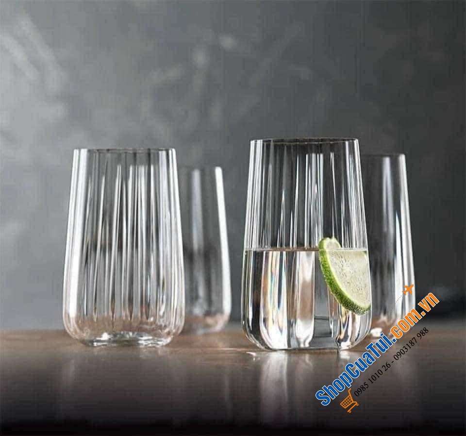 Set 1 bình và 4 ly rượu Spiegelau 445196 hoàn hảo, trong suốt không tì vết.