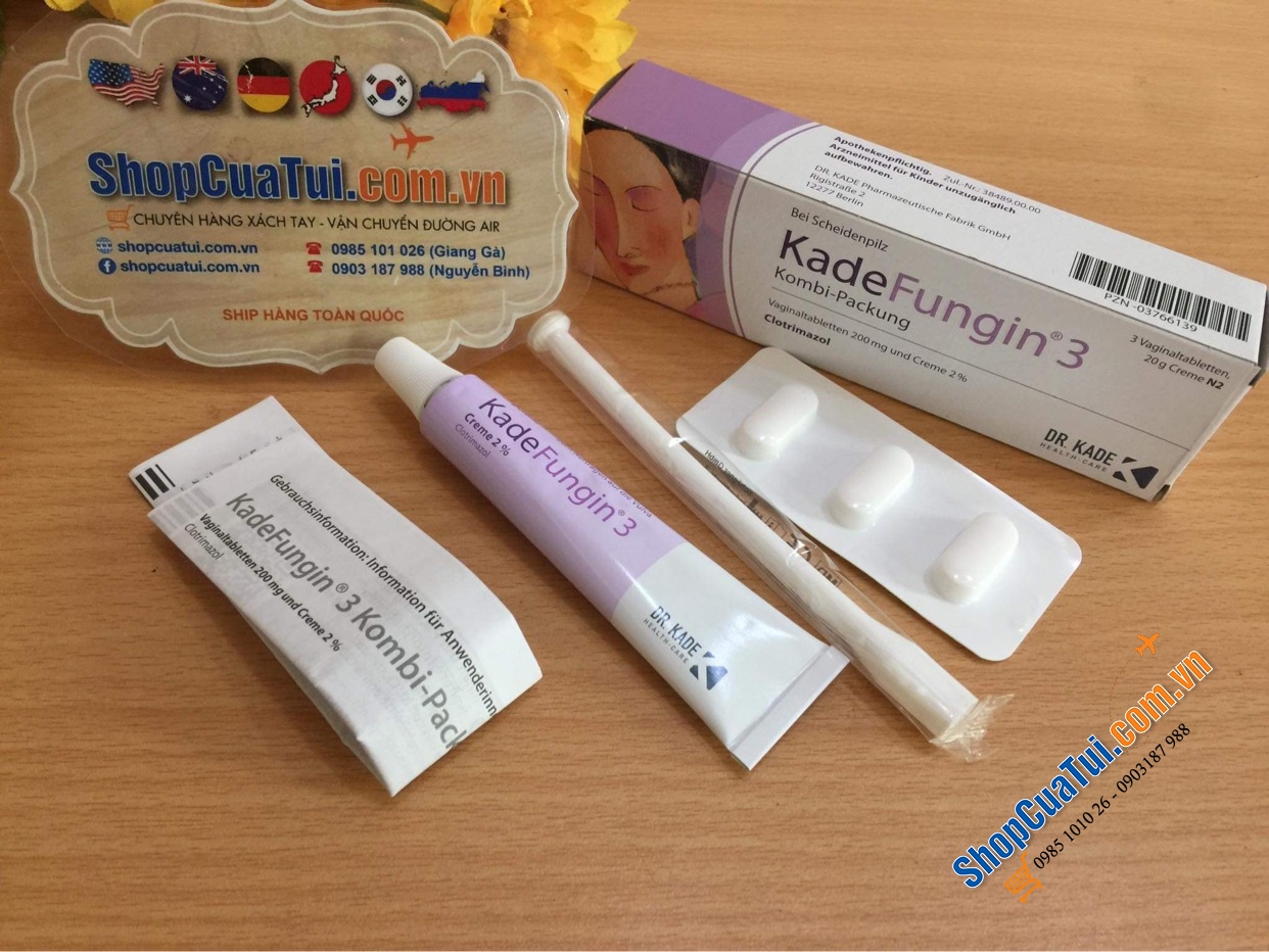Combo viên đặt và kem bôi KadeFungin 3 - Chỉ 3 viên nhanh nhạy trong 3 ngày đặt có tuýp bôi đi kèm