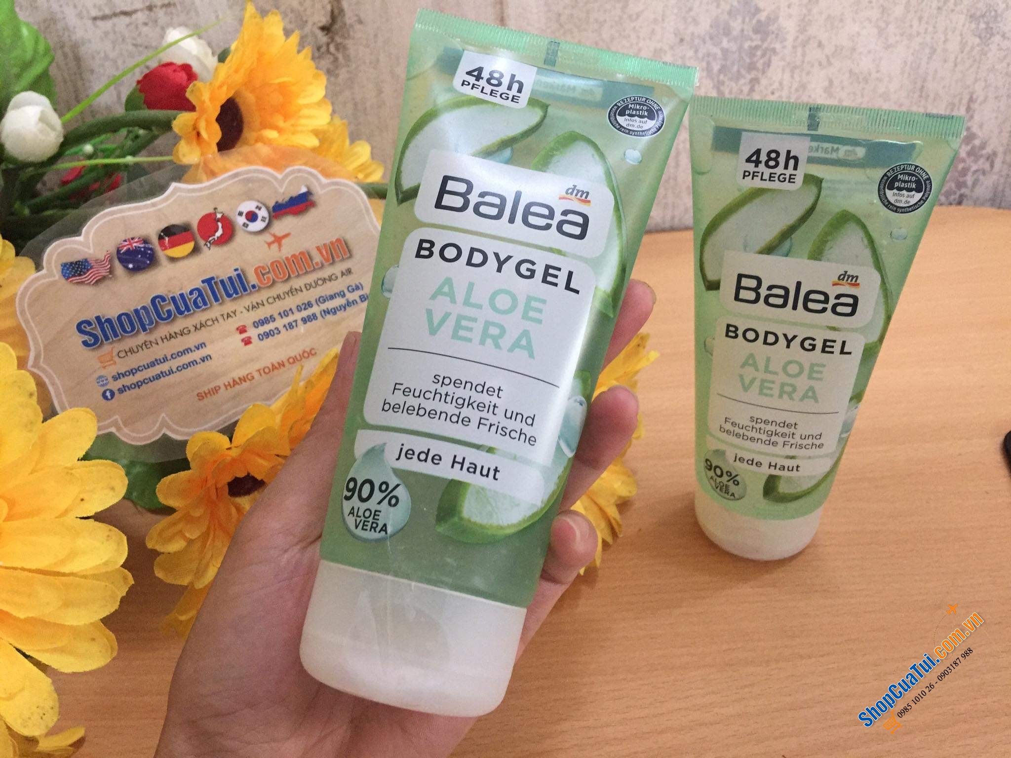 Kem dưỡng thể Balea Aloe Vera Body Gel Chiết xuất từ nha đam với công thức dịu nhẹ, cung cấp độ ẩm cao và duy trì giúp da dẻo dai và mềm mại, không nhờn rít dành cho mọi loại da 200ml