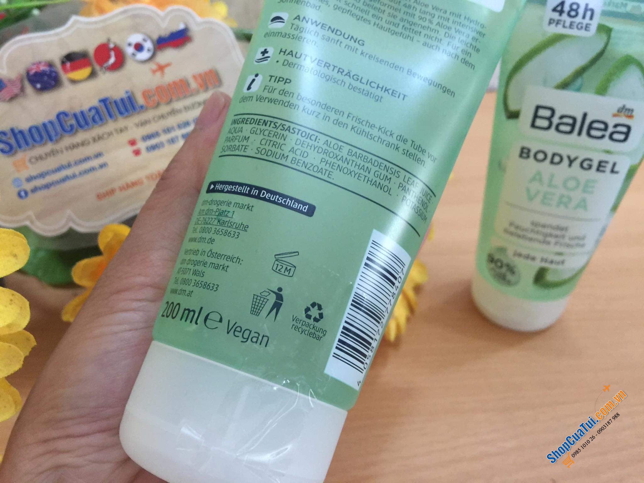 Kem dưỡng thể Balea Aloe Vera Body Gel Chiết xuất từ nha đam với công thức dịu nhẹ, cung cấp độ ẩm cao và duy trì giúp da dẻo dai và mềm mại, không nhờn rít dành cho mọi loại da 200ml
