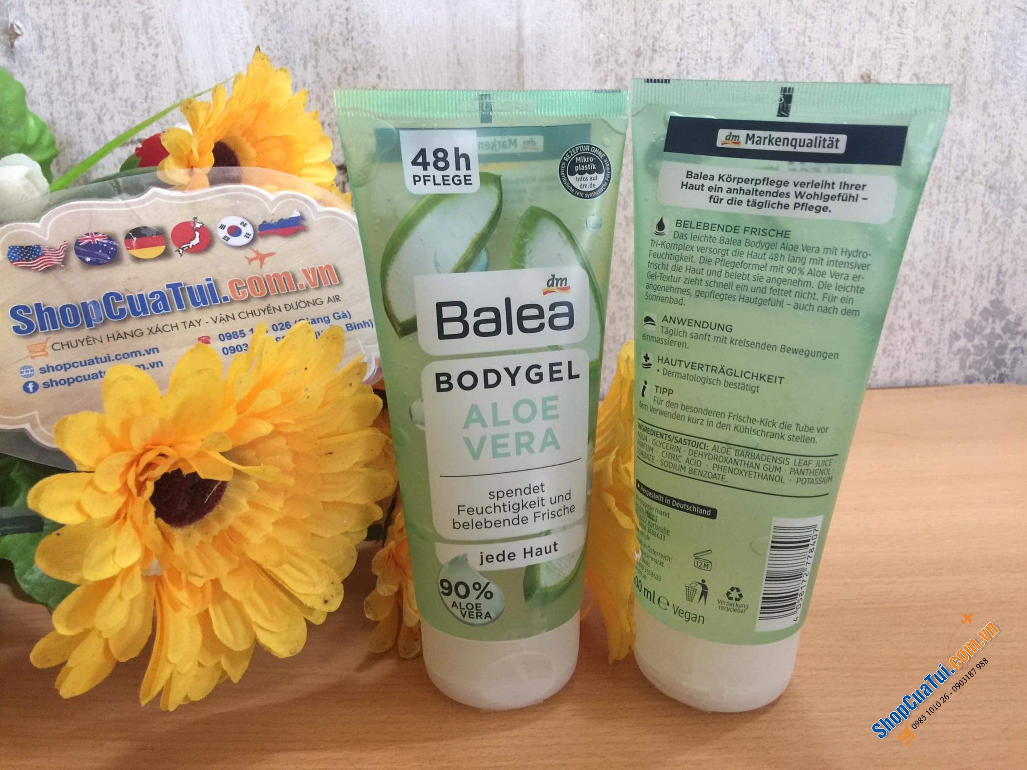 Kem dưỡng thể Balea Aloe Vera Body Gel Chiết xuất từ nha đam với công thức dịu nhẹ, cung cấp độ ẩm cao và duy trì giúp da dẻo dai và mềm mại, không nhờn rít dành cho mọi loại da 200ml
