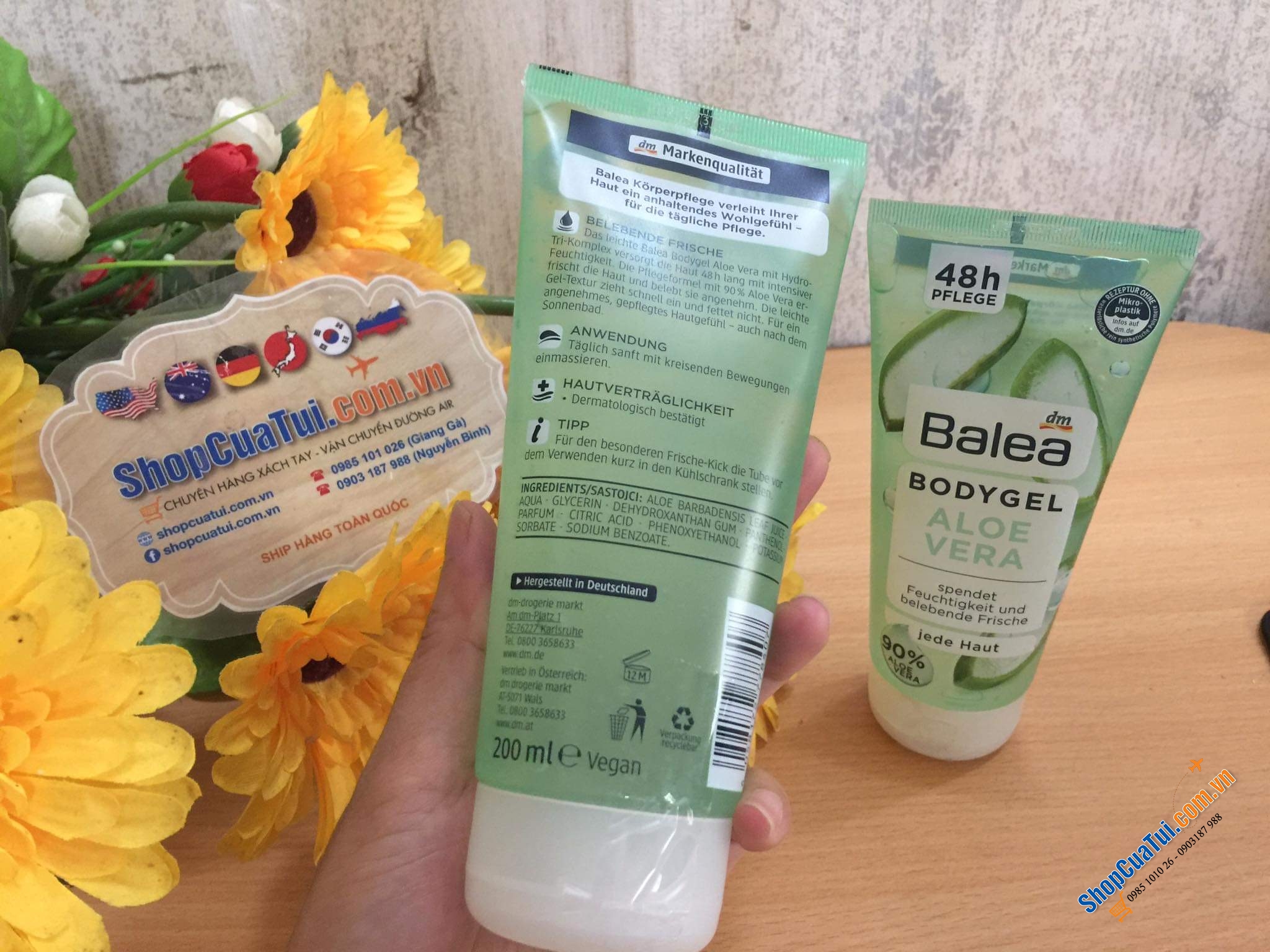 Kem dưỡng thể Balea Aloe Vera Body Gel Chiết xuất từ nha đam với công thức dịu nhẹ, cung cấp độ ẩm cao và duy trì giúp da dẻo dai và mềm mại, không nhờn rít dành cho mọi loại da 200ml