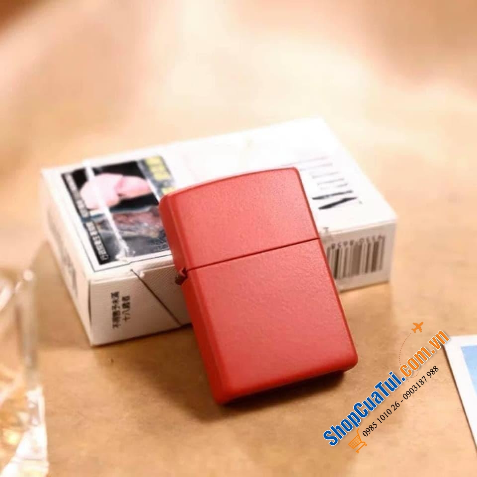 Bật lửa Zippo đỏ chót may mắn, đơn giản mà đẹp - Made in USA