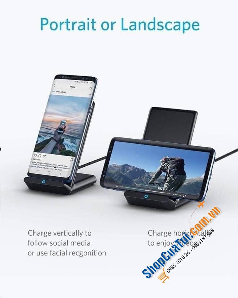 Sạc không dây dạng đứng Anker PowerWave.