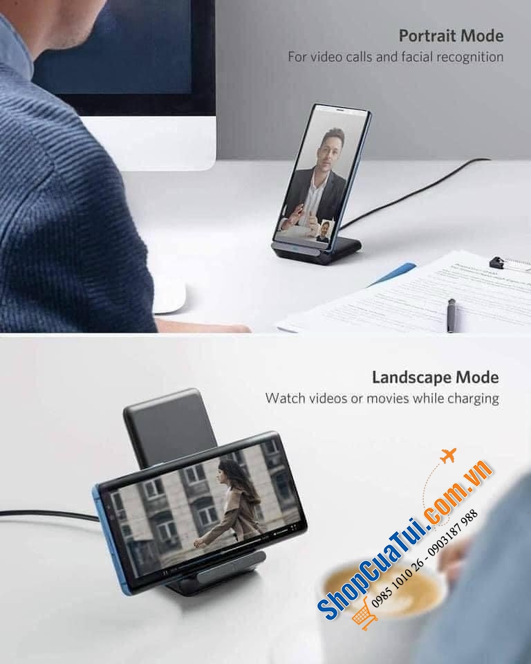 Sạc không dây dạng đứng Anker PowerWave.