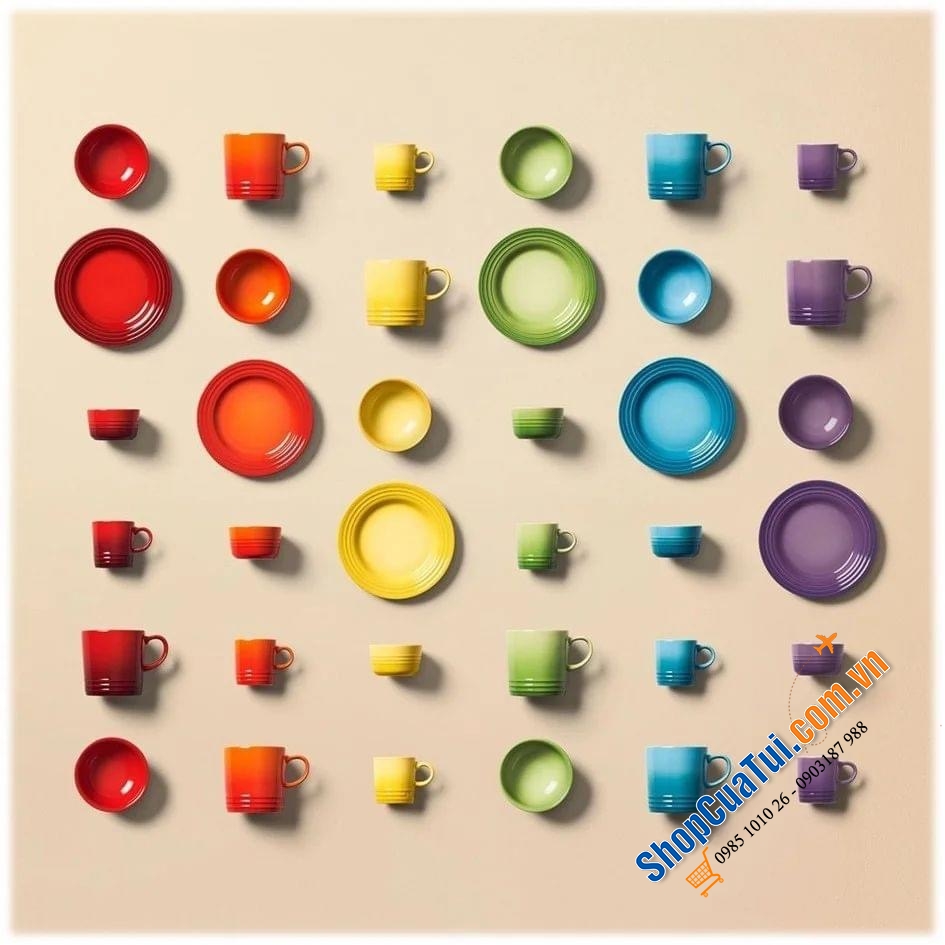 SET 6 BÁT LE CREUSET RAINBOW 16 CM CẦU VỒNG dùng ăn bún phở, canh nhỏ,...