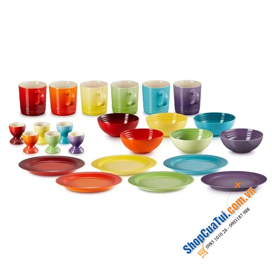SET 6 BÁT LE CREUSET RAINBOW 16 CM CẦU VỒNG dùng ăn bún phở, canh nhỏ,...