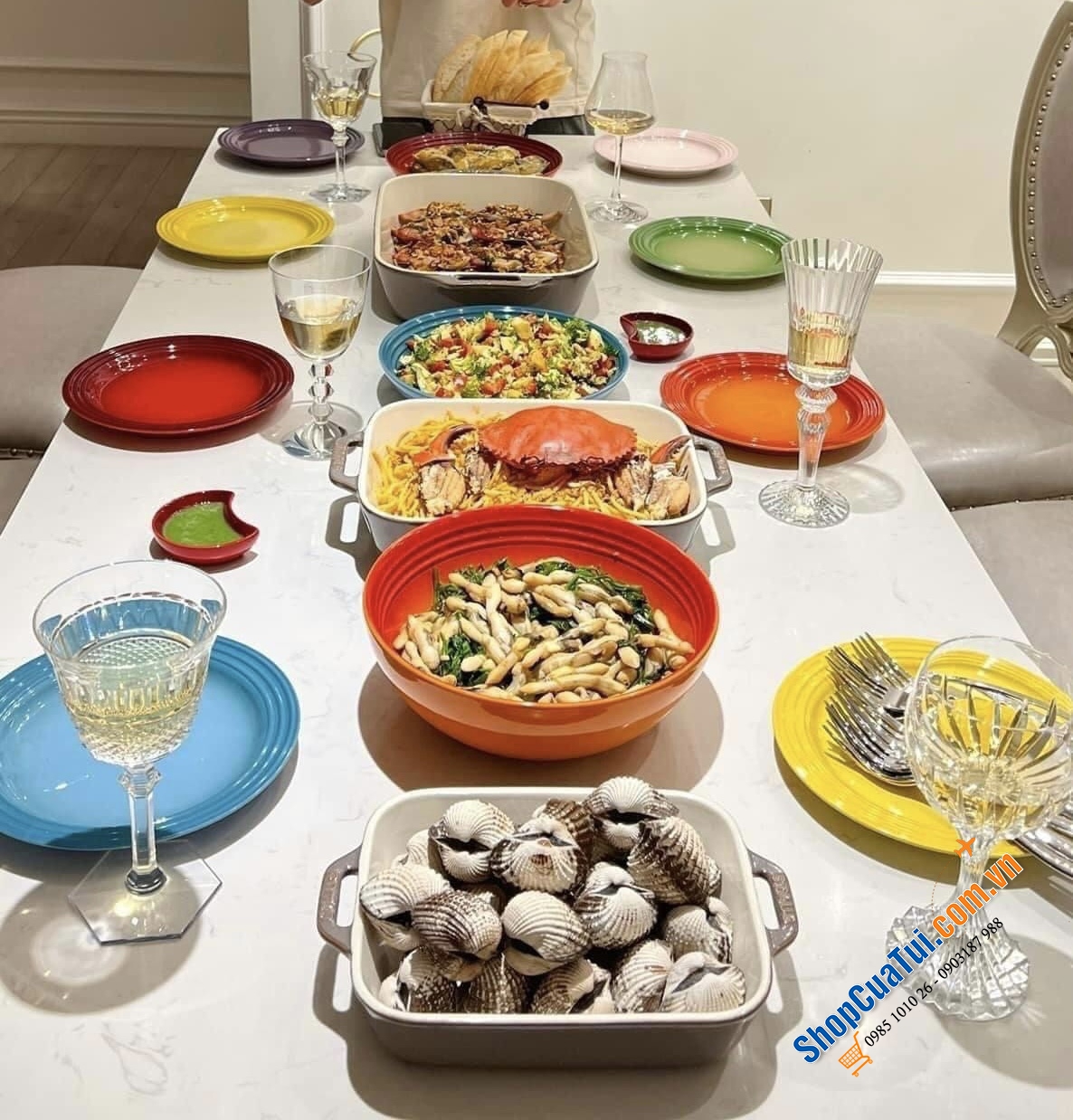 SET 6 BÁT LE CREUSET RAINBOW 16 CM CẦU VỒNG dùng ăn bún phở, canh nhỏ,...