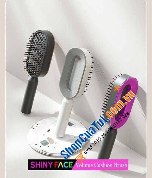 Bàn chải tóc - Lược tạo kiểu tóc tĩnh điện Adcross Shiny Face Volume Cushion