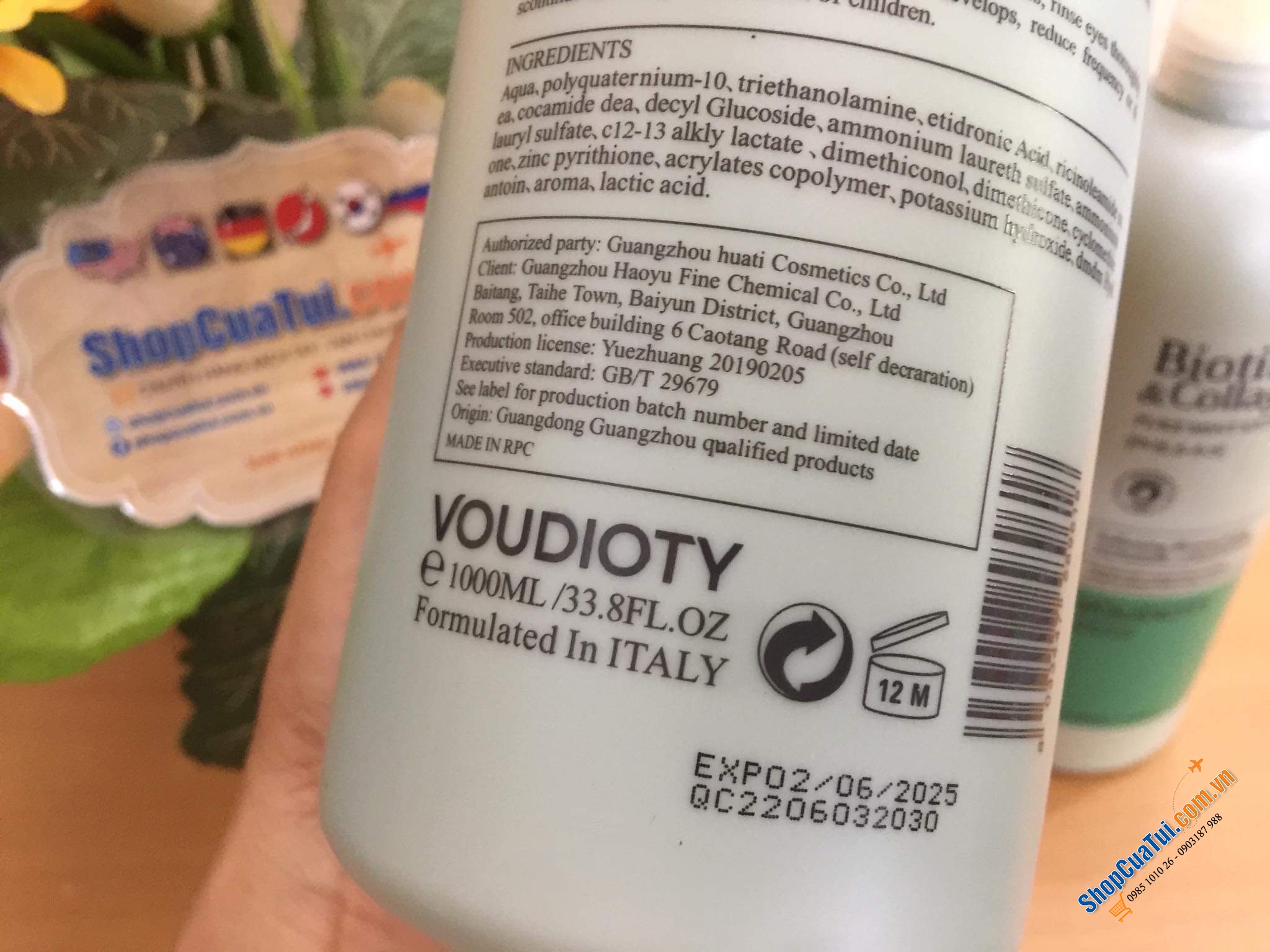 Cặp Gội xả Biotin (1 gội 1 lít + 1 xả 1 lít) Màu xanh dương: trị gàu, nuôi dưỡng tóc phục hồi từ sâu bên trong