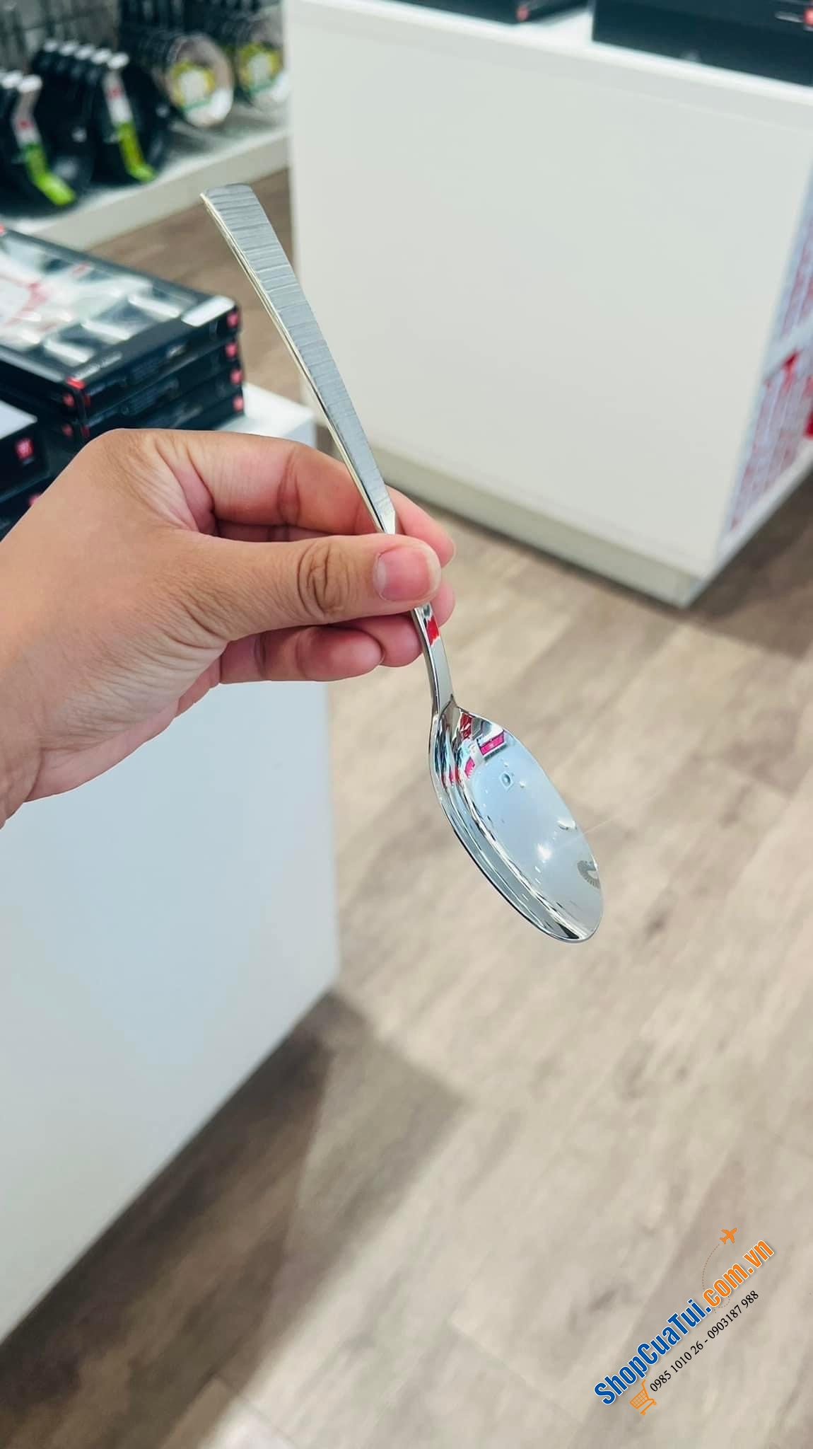 SET 6 THÌA ĂN PHỞ / ĂN CƠM ZWILLING CÁN VÂN ĐẸP DÀY XUẤT SẮC.