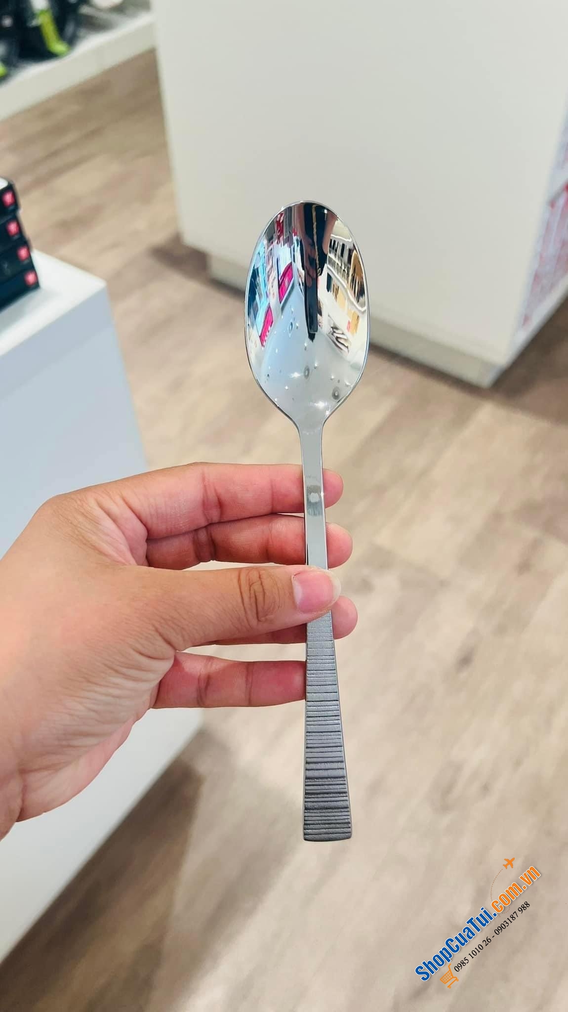 SET 6 THÌA ĂN PHỞ / ĂN CƠM ZWILLING CÁN VÂN ĐẸP DÀY XUẤT SẮC.