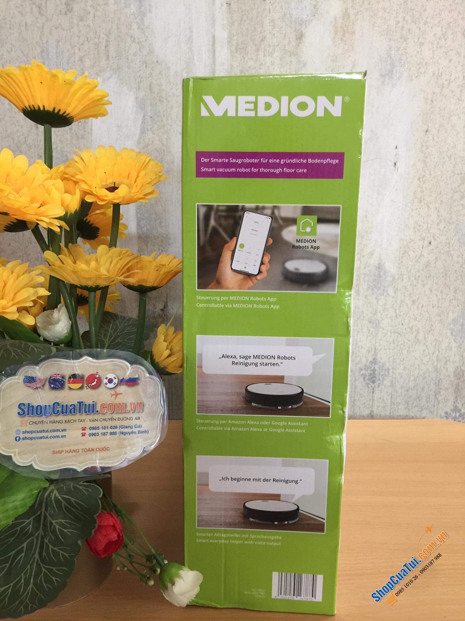 Robot Lau Nhà, Hút Bụi Medion MD20021 - Mẫu mới nhất của Medion (10/2021). Bản robot mới nhất nhà Medion sử dụng pin Li Ion