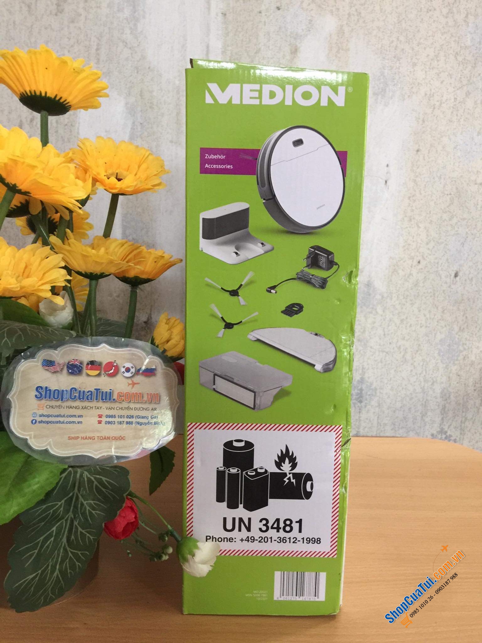 Robot Lau Nhà, Hút Bụi Medion MD20021 - Mẫu mới nhất của Medion (10/2021). Bản robot mới nhất nhà Medion sử dụng pin Li Ion