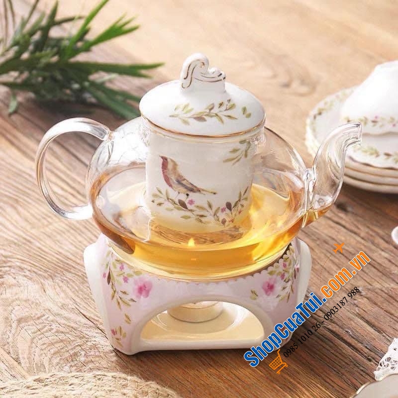 Siêu sang, siêu trang nhã: Bộ ấm trà sứ xương Châu Âu handmade Romance