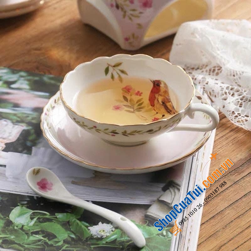 Siêu sang, siêu trang nhã: Bộ ấm trà sứ xương Châu Âu handmade Romance