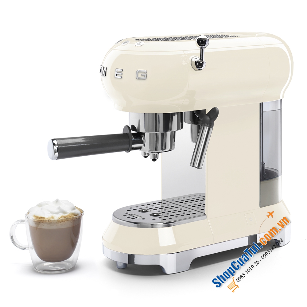 MÁY PHA CAFE CAO CẤP SMEG ECF01CREU màu trắng, màu đen, màu kem, Công nghệ Italy, 1300W