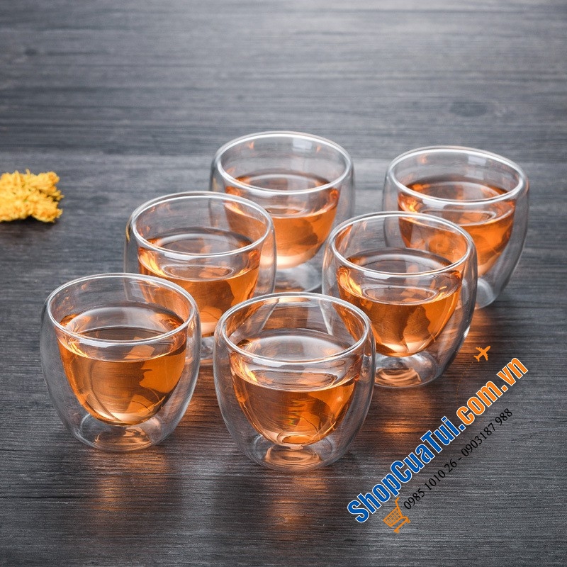 Sét 6 cốc 2 lớp cách nhiệt WMF 250ml - cốc 2 thành không lo nóng, ko bị lạnh tay khi cầm