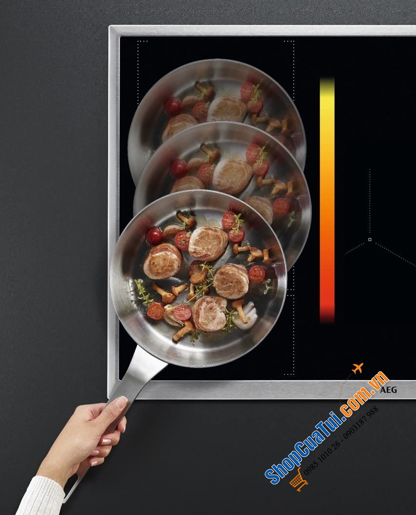 Bếp từ 4 vùng nấu AEG IKB84431FB - công nghệ MaxiSense độc quyền giúp bếp sử dụng được với mọi kích thước nồi chảo - Made in Germany